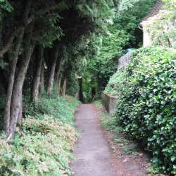 Part of the route to the top involves some cute paths through the neighborhood.
