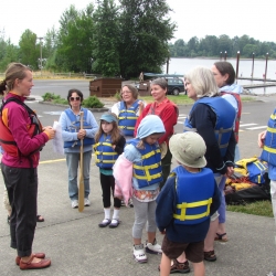 Learning about canoe safety.